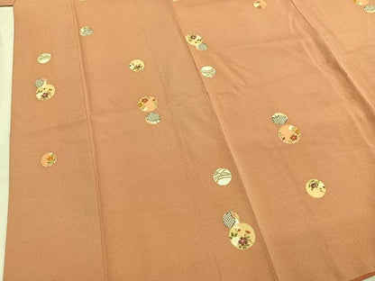 平和屋着物●青山みとも　小紋　花丸文　正絹　逸品　AABI1834fy