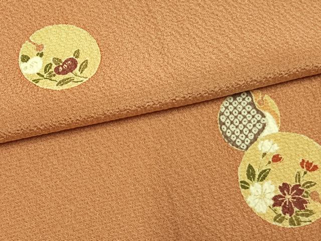 平和屋着物●青山みとも　小紋　花丸文　正絹　逸品　AABI1834fy