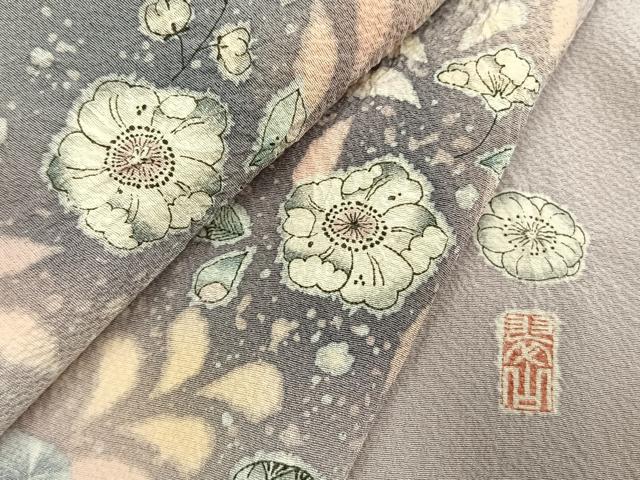 平和屋着物●越後十日町の一流染匠　桐屋・翠山工房　訪問着　絞り　辻が花　暈し染め　やまと誂製　正絹　逸品　AABI1836fy