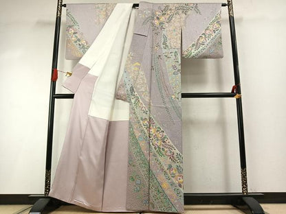 平和屋着物●訪問着　辻が花　暈し染め　金彩　正絹　逸品　AABI1838fy