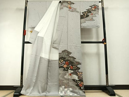 平和屋着物●訪問着　辻が花　金彩　ロング丈　正絹　逸品　AABI1842fy