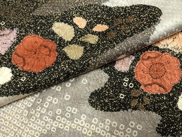 平和屋着物●訪問着　辻が花　金彩　ロング丈　正絹　逸品　AABI1842fy