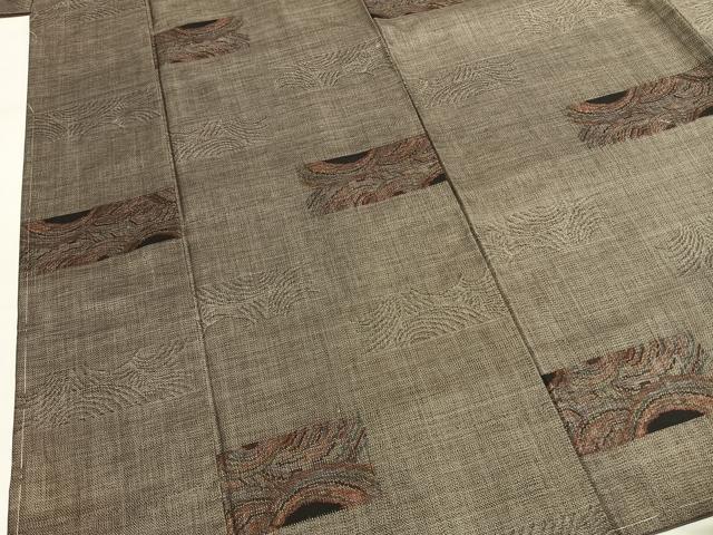 平和屋着物●本場大島紬　カタス9マルキ　幾何学文様　正絹　逸品　未使用　AABI1843fy
