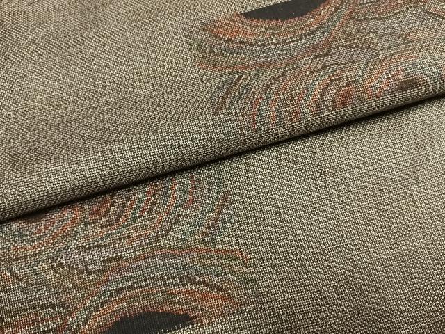 平和屋着物●本場大島紬　カタス9マルキ　幾何学文様　正絹　逸品　未使用　AABI1843fy