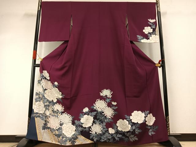 平和屋着物●訪問着　草花文　金彩　鈴乃屋扱い　正絹　逸品　AABI1844fy
