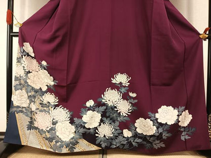 平和屋着物●訪問着　草花文　金彩　鈴乃屋扱い　正絹　逸品　AABI1844fy