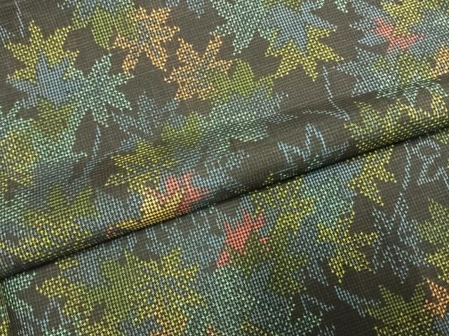 平和屋着物●本場大島紬　一元7マルキ　舞葉文　正絹　逸品　AABI1849fy