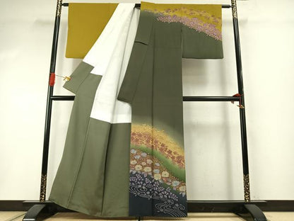 平和屋着物●訪問着　辻が花　暈し染め　金彩　正絹　逸品　AABI1851fy