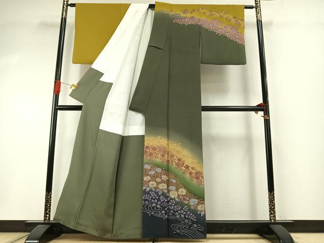 平和屋着物●訪問着　辻が花　暈し染め　金彩　正絹　逸品　AABI1851fy