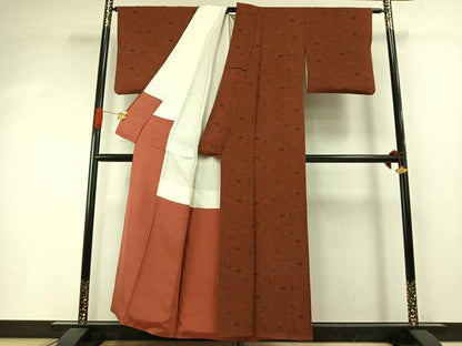 平和屋着物●重要無形文化財　人間国宝　中村勇二郎　江戸小紋　国宝平等院　幸せの鐘がなる　正絹　逸品　AABI1853fy