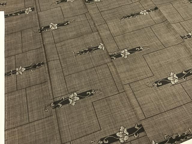 平和屋着物●本場大島紬　一元絣　花唐草文　正絹　逸品　未使用　AABI1854fy