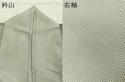 平和屋着物●お召　間道　ロング丈　正絹　逸品　AABI1855fy