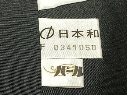 平和屋着物●お召　間道　ロング丈　正絹　逸品　AABI1855fy