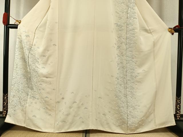 平和屋着物●訪問着　総刺繍　松竹梅　正絹　逸品　AABI1856fy