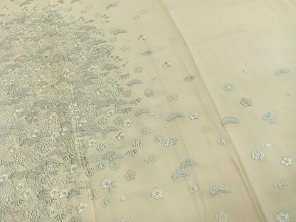 平和屋着物●訪問着　総刺繍　松竹梅　正絹　逸品　AABI1856fy