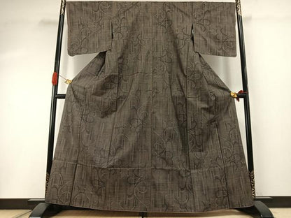 平和屋着物●本場大島紬　カタス7マルキ　唐草文　正絹　逸品　AABI1857fy