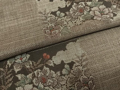 平和屋着物●本場大島紬　カタス9マルキ　草花文　正絹　逸品　AABI1858fy