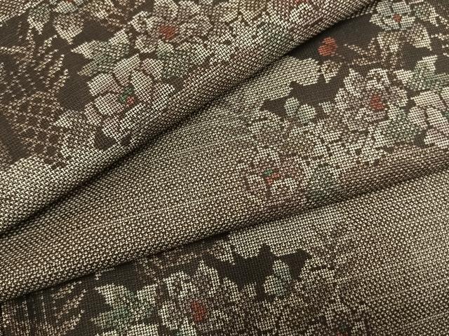 平和屋着物●本場大島紬　カタス9マルキ　草花文　正絹　逸品　AABI1858fy