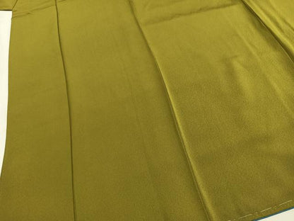 平和屋着物●ファッションデザイナー　KENZO KIMONO　高田賢三　色無地　菜種油色　正絹　逸品　未使用　AABI1861fy
