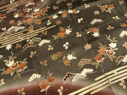 平和屋着物●訪問着　駒刺繍　草花文　暈し染め　金彩　三越扱い　正絹　逸品　AABI1864fy