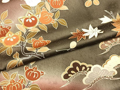 平和屋着物●訪問着　駒刺繍　草花文　暈し染め　金彩　三越扱い　正絹　逸品　AABI1864fy