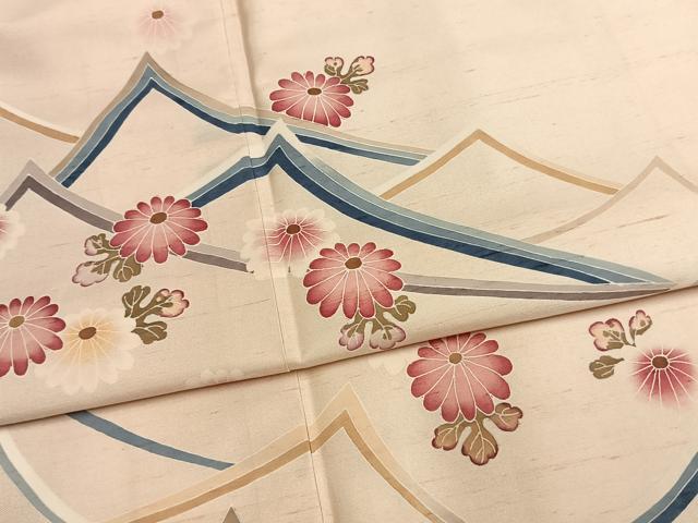 平和屋着物●訪問着　紬地　友禅　作家物　草花文　ますいわ屋扱い　正絹　逸品　未使用　AABI1870fy