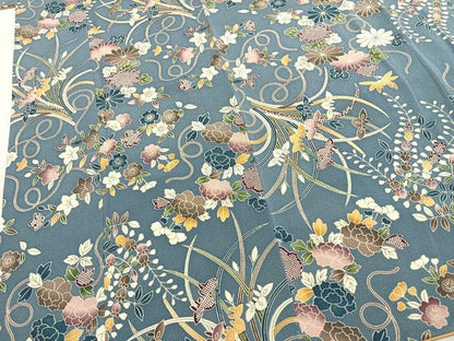 平和屋着物●上質な小紋　草花文　正絹　逸品　AABI1875fy