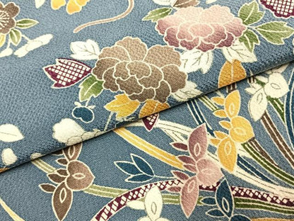 平和屋着物●上質な小紋　草花文　正絹　逸品　AABI1875fy
