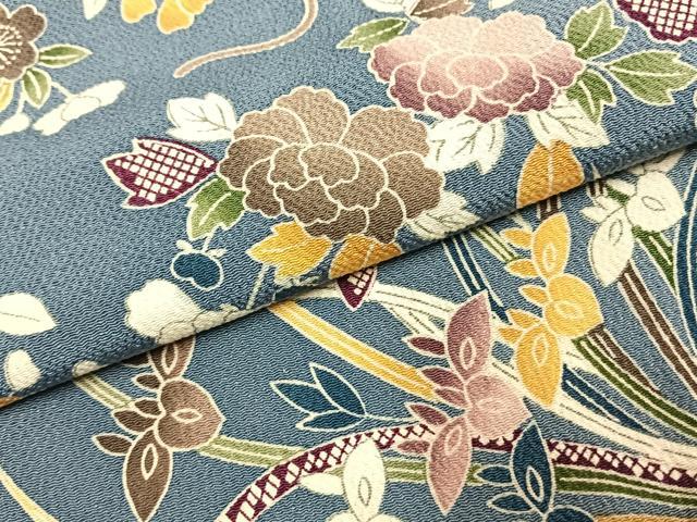 平和屋着物●上質な小紋　草花文　正絹　逸品　AABI1875fy