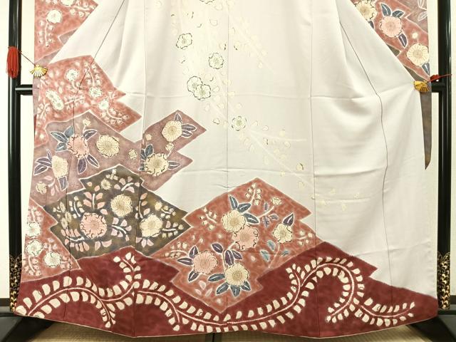 平和屋着物●豪華振袖　辻が花　金彩　正絹　逸品　AABI1876fy
