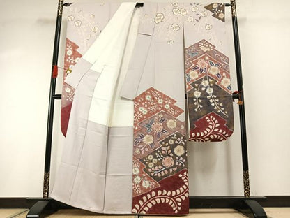 平和屋着物●豪華振袖　辻が花　金彩　正絹　逸品　AABI1876fy