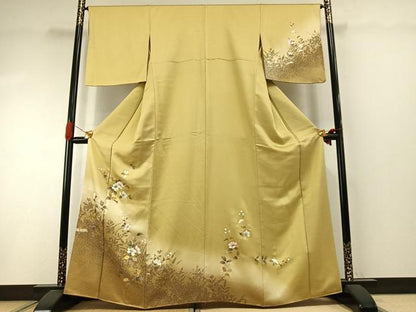 平和屋着物●訪問着　枝花文　金銀彩　正絹　逸品　AABI1877fy