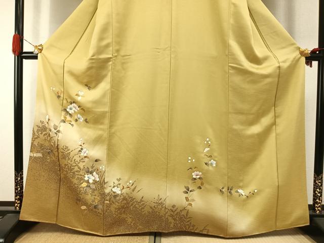 平和屋着物●訪問着　枝花文　金銀彩　正絹　逸品　AABI1877fy