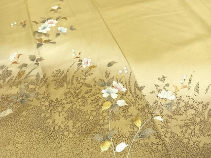 平和屋着物●訪問着　枝花文　金銀彩　正絹　逸品　AABI1877fy