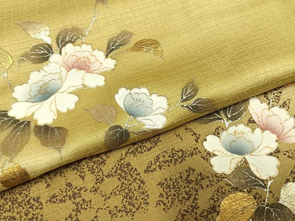 平和屋着物●訪問着　枝花文　金銀彩　正絹　逸品　AABI1877fy