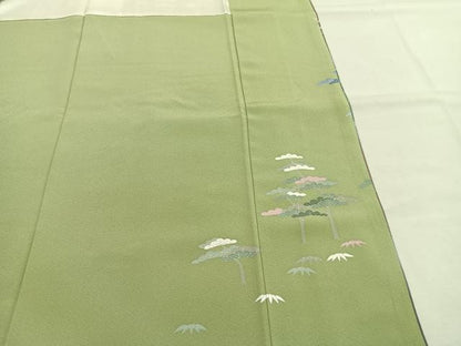 平和屋着物●訪問着　友禅　作家物　松竹梅　暈し染め　正絹　逸品　AABI1878fy