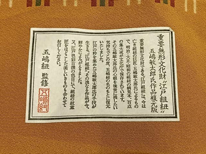 平和屋着物●無形文化財　人間国宝　五嶋敏太郎　小紋　縞　丹後ちりめん　正絹　逸品　AABI1879fy