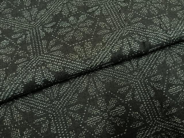 平和屋着物●本場結城紬　重要無形文化財　100亀甲　亀甲花文　正絹　逸品　未使用　AABI1880fy
