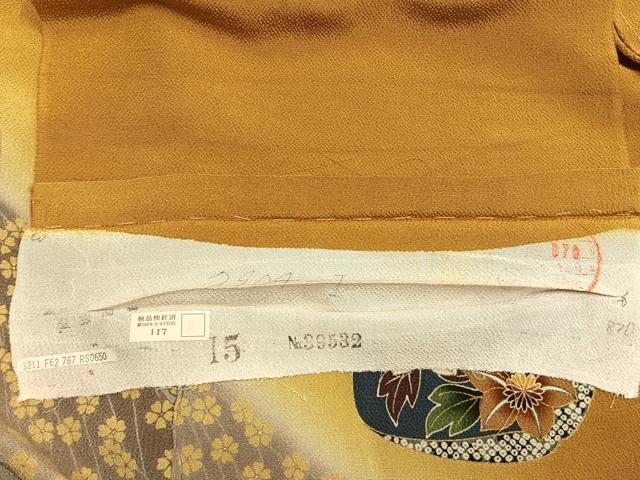 平和屋着物●豪華振袖　草花文　金彩　鬼しぼ縮緬　仮絵羽　逸品　未使用　AABI1881fy