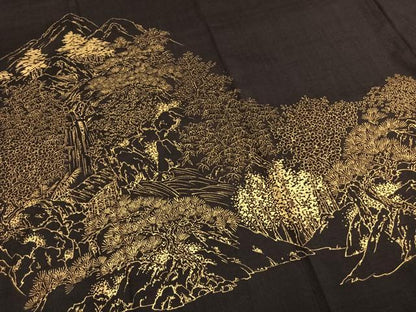 平和屋着物●訪問着　紬地　松竹梅　金彩　正絹　逸品　AABI1884fy