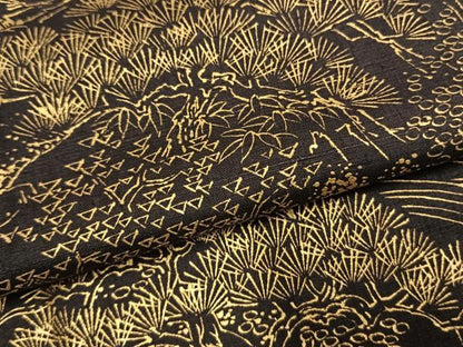 平和屋着物●訪問着　紬地　松竹梅　金彩　正絹　逸品　AABI1884fy