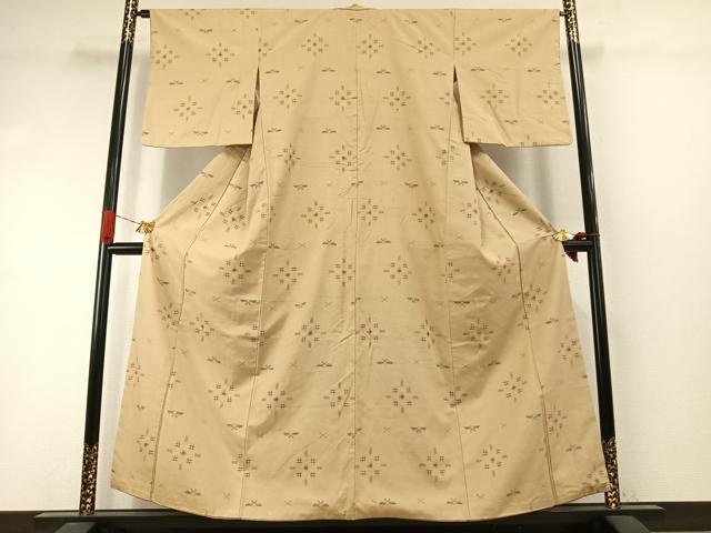 平和屋着物●上質な紬　舞蝶文　正絹　逸品　AABI1888fy