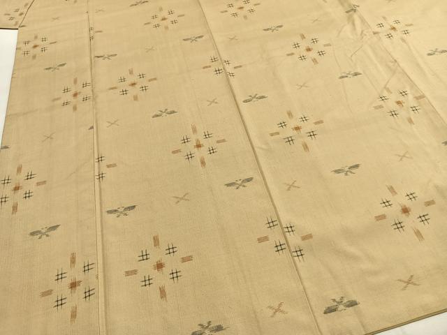 平和屋着物●上質な紬　舞蝶文　正絹　逸品　AABI1888fy