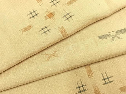 平和屋着物●上質な紬　舞蝶文　正絹　逸品　AABI1888fy