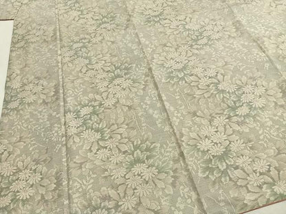 平和屋着物●本場大島紬　白大島　カタス9マルキ　草花文　正絹　逸品　AABI1893fy