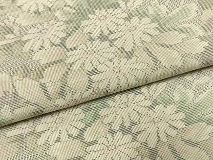 平和屋着物●本場大島紬　白大島　カタス9マルキ　草花文　正絹　逸品　AABI1893fy