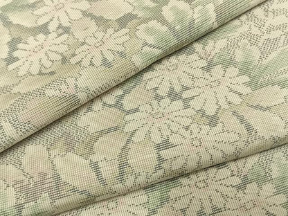 平和屋着物●本場大島紬　白大島　カタス9マルキ　草花文　正絹　逸品　AABI1893fy