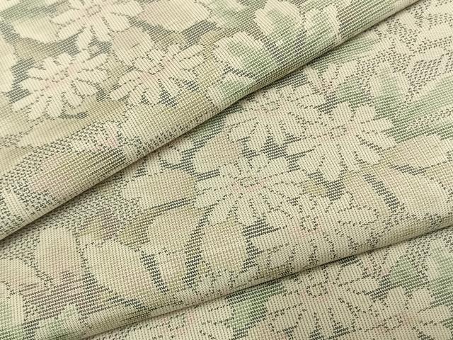 平和屋着物●本場大島紬　白大島　カタス9マルキ　草花文　正絹　逸品　AABI1893fy