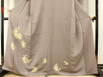 平和屋着物●訪問着　友禅　草花文　正絹　逸品　AABI1894fy