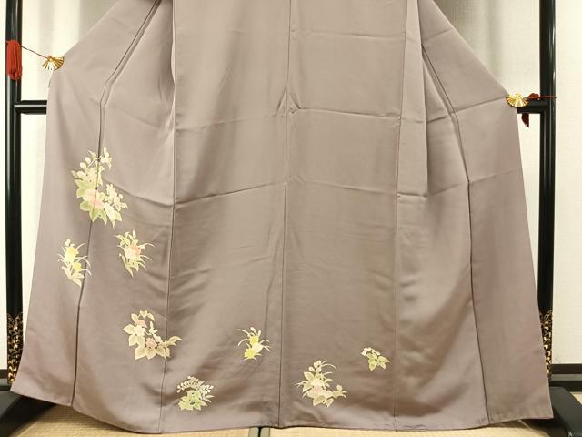 平和屋着物●訪問着　友禅　草花文　正絹　逸品　AABI1894fy